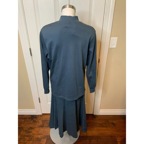 Peruvian Connection Bermuda Blue Mock Neck Top & Skirt 2 Piece Set, Size L, NWT! - Picture 4 of 5